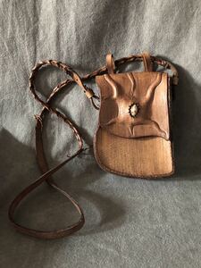  hand made shoulder bag ( natural . use ) belt bag waste to pouch special order goods unused goods 