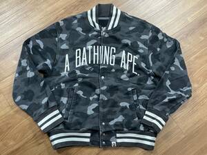 35 A BATHING APE アベイシングエイプ color camo 猿迷彩 スウェット スタジャン ジャケット サイズM