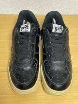 黒 A BATHING APE アベイシングエイプ BAPE STA ベイプスタ スニーカー レザー 26cm US8_画像4