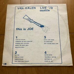 ●VAN HALEN『LIVE '79 seattle : this is JOE』（希少ライブアナログ２枚組・レア!!） ヴァン・ヘイレン エディ Eddie LIVE 