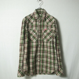 HYSTERIC GLAMOUR Hysteric Glamour long sleeve check western shirt S / slit thread silver thread brand old clothes archive 
