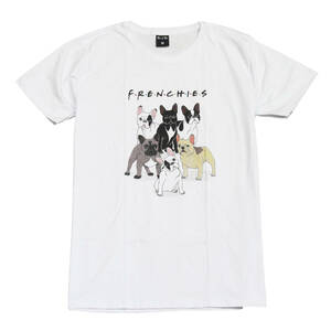 フレンチブルドッグ アニマル ドッグ 犬 フレブル カワイイ ストリート系 デザインTシャツ おもしろTシャツ メンズ 半袖★tsr0781-wht-m