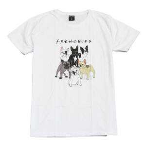 フレンチブルドッグ アニマル ドッグ 犬 フレブル カワイイ ストリート系 デザインTシャツ おもしろTシャツ メンズ 半袖★tsr0781-wht-l
