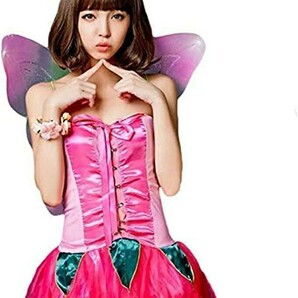 コスプレ 衣装 妖精 ドレス ハロウィン フェアリー 蝶 バタフライ 羽根 お花　Halloween　かわいい　目立つ