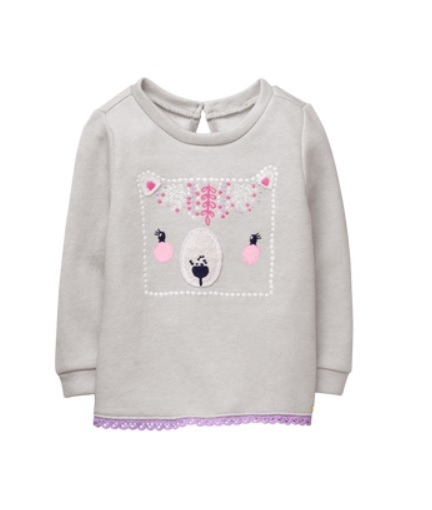 新品 ジンボリー Gymboree 刺繍 立体トレーナー クマ サイズ5T ( 5歳用 XS-s 100‐110 )