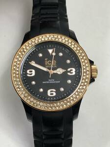 動作未確認 ice watch アイスウォッチ ユニセックス腕時計 ST.BK.U.S.09 Stone Sili Collection ブラック×ゴールド IceStar 不動 22080301