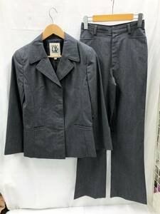 MICHEL KLEIN pants suit lady's gray jacket size 38 pants size 36 setup Michel Klein 22082501