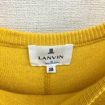 EZ2811●LANVIN en Blue ニット ワンピース●38●イエロー系 リボン フリル 5分袖 チュニック レディース ランバン オンブルー_画像4