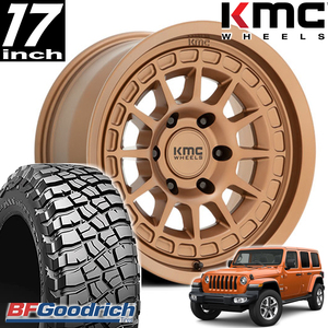 新品 KMC CANYON 17インチアルミホイール BF GOODRICH M/T 285/70R17付き4本セット JEEP JKラングラー JLラングラー JTグラディエーター