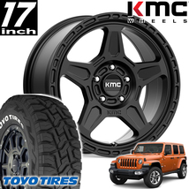 新品 KMC ALPINE 17インチアルミホイール TOYO OPEN COUNTRY R/T 285/70R17付き4本セット JEEP JK JLラングラー JTグラディエーター ジープ_画像1