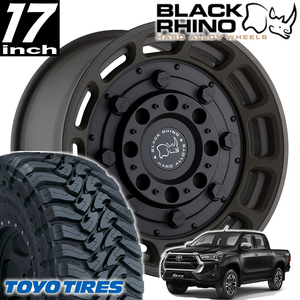 新品 WARTHOG 17インチアルミホイール GUN125 ハイラックス ブラックラリーED TOYO OPEN COUNTRY M/T 265/65R17付き4本セット 150系プラド