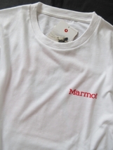 メンズ M◆未使用 Marmot マーモット 半袖 Tシャツ ビッグドッドTシャツ 白 ホワイト ロゴTシャツ クルー アウトドア 速乾 UVカット _画像2