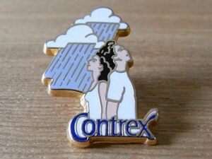 古いピンバッジ：Contrex コントレックス 水 ロゴ 人物 男女 #B