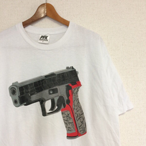 ビンテージ 00s【Playing For Keeps】PFK Tシャツ USA製 L ストリート アメカジ HYPE KILLS 銃 古着 アメリカ 90s アーカイブ 米国製_画像1