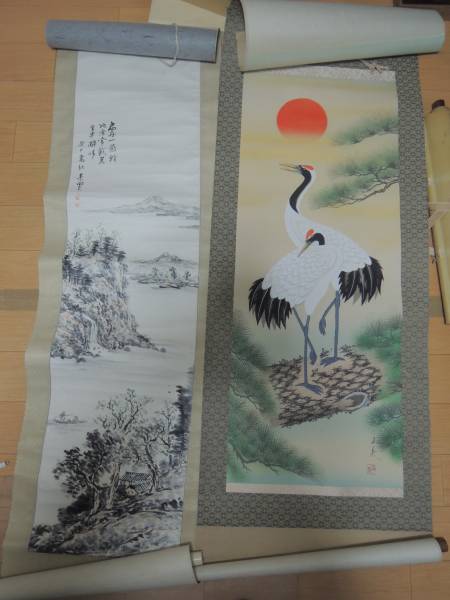 Peintures chinoises et japonaises, 5 parchemins, Peinture, Ukiyo-e, Impressions, autres