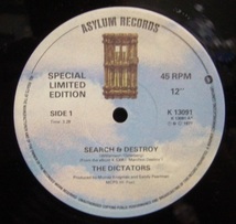 ★特選★THE DICTATORS/SEARCH&DESTROY'1977UK ASYLUM12INCH_画像3