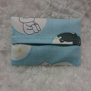 * hand made *No.86 pocket tissue case! small pocket tissue for cat pattern 