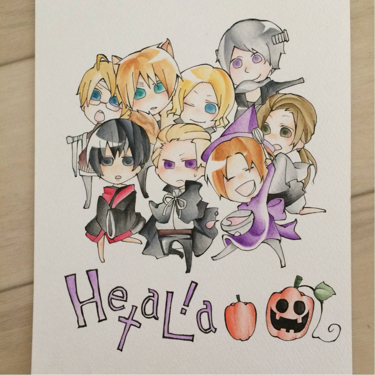 Illustration dessinée à la main★Hetalia★Halloween★Photo originale★Illustration★Analogique, des bandes dessinées, produits d'anime, illustration dessinée à la main