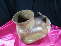 B　インカジャガー形土器　遺跡発掘品　陶器　古代　副葬品　供養　ペルー　南アメリカ　南米_画像8