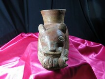 B　インカジャガー形土器　遺跡発掘品　陶器　古代　副葬品　供養　ペルー　南アメリカ　南米_画像3