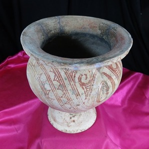 B バンチェン彩色土器 タイ王国 遺跡発掘品 紀元前1000年 ユネスコ世界遺産（文化遺産）陶器 の画像4