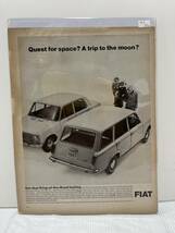 1967年9月22日号LIFE誌広告切り抜き【FIAT フィアット】アメリカ買い付け品60sビンテージUSAインテリアオールドカー_画像1