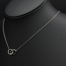 Y238 1円 ティファニー 925刻印 シルバー ダブルループ ペンダント ネックレス Tiffany&Co(0)_画像4