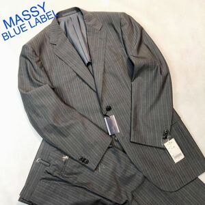 ★ 新品【コスパ最適！】MASSY /2つボタンスーツ上下セット　/ミディアムグレー系/サイズA5 AMFステッチ入り /サイドベンツ　ワンタック！