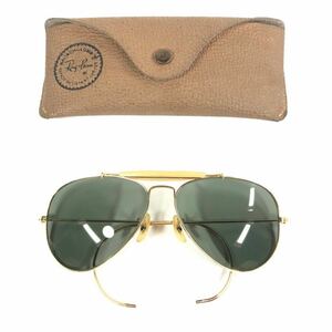 【レイバン】本物 RayBan サングラス ボシュロム B&L アビエーター ティアドロップ ゴールド×カーキグレー メンズ USA製 ケース 送料520円