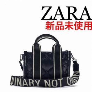新品未使用ZARA ナイロン ミニ トートバッグ ショルダー 黒