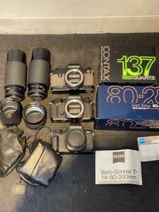 8.9 (4) 1円売り切り 送料無料 CONTAX Carl zeiss ボディ レンズ 85mm 135mm 80mm 200mm 137 MD ARIA コンタックス まとめ ジャンク