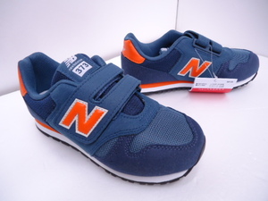 【KCM】NBS-57-20.5★新品【new balance/ニューバランス】キッズ/ジュニア　スニーカー　マジックテープ　20.5cm　ネイビー ［YV373KN W］