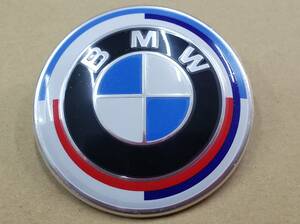 BMW 50th エンブレム ボンネット 82mm 新型 50周年 M クラシック E36E64E60E61E65E66E70E71E81E83E85E87E89E90E91E92F10F06F30F20F15