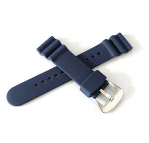 22mm wristwatch silicon rubber belt navy blue navy blue [ correspondence ] SEIKO diver model after market goods 