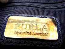 1円 ■美品■ FURLA フルラ ドリー レザー 2WAY ハンドバッグ トート ショルダー 肩掛け 斜め掛け レディース ネイビー系 AA7323チN_画像7