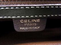 1円 CELINE セリーヌ レザー サークル金具 トートバッグ ショルダー 肩掛けかばん レディース カーキ系 EA0167Wア_画像7