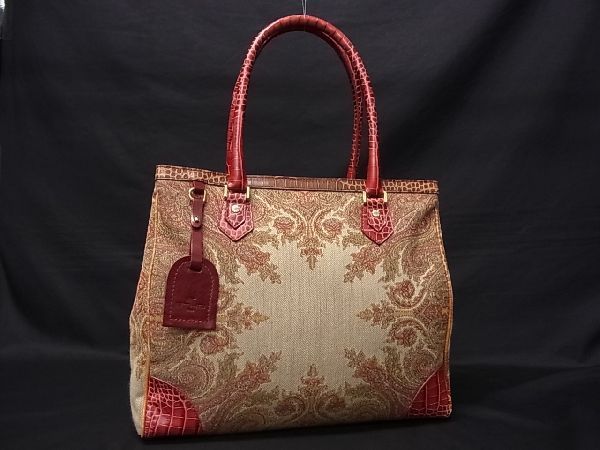 ヤフオク! -「エトロ 型押し」の落札相場・落札価格 【廃番】 美品 エトロ ハンドバッグ ペイズリー クロコ ペガソ ハラコ ブラウン ハンドバッグ