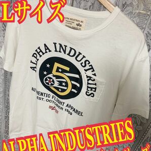 【古着】ALPHA INDUSTRIES アルファインダストリーズ　Tシャツ　胸ポケあり　Lサイズ