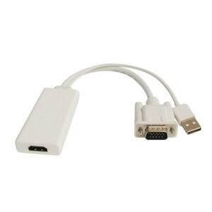 VGA to HDMI コンバーター変換ケーブル28CM ☆ USB給電&音声