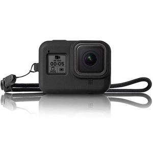 【送料無料】GoPro Hero8 Black シリコンカバー ストラップ付き　高品質 衝撃吸収 シリコンカバー シリコンプロテクタ　シリコンケース