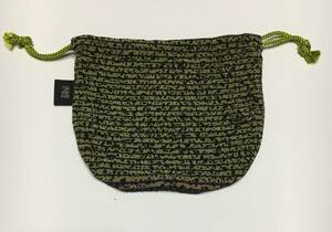  poetry ../ small pouch / pouch / rom and rear (before and after) unusual pattern / crepe-de-chine / khaki /