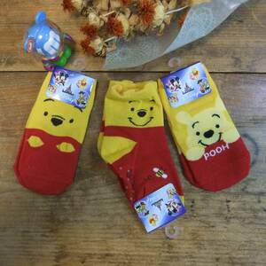 * baby socks *12~15cm*2 -years old ~4 -years old * slip prevention * Winnie The Pooh * 3 pairs set 