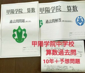 日能研6年 甲陽学院中学 算数 過去問