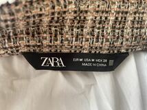 ☆ZARA/ザラ☆ツイード ブラウス フリンジ ショート丈 バルーン袖 異素材コンビ トップス シャツ 切替ブラウス 美品 ラメ M_画像9