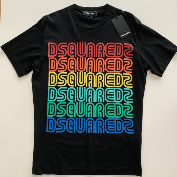 美品 DSQUARED2 ディースクエアード ロゴTシャツ S ブラック