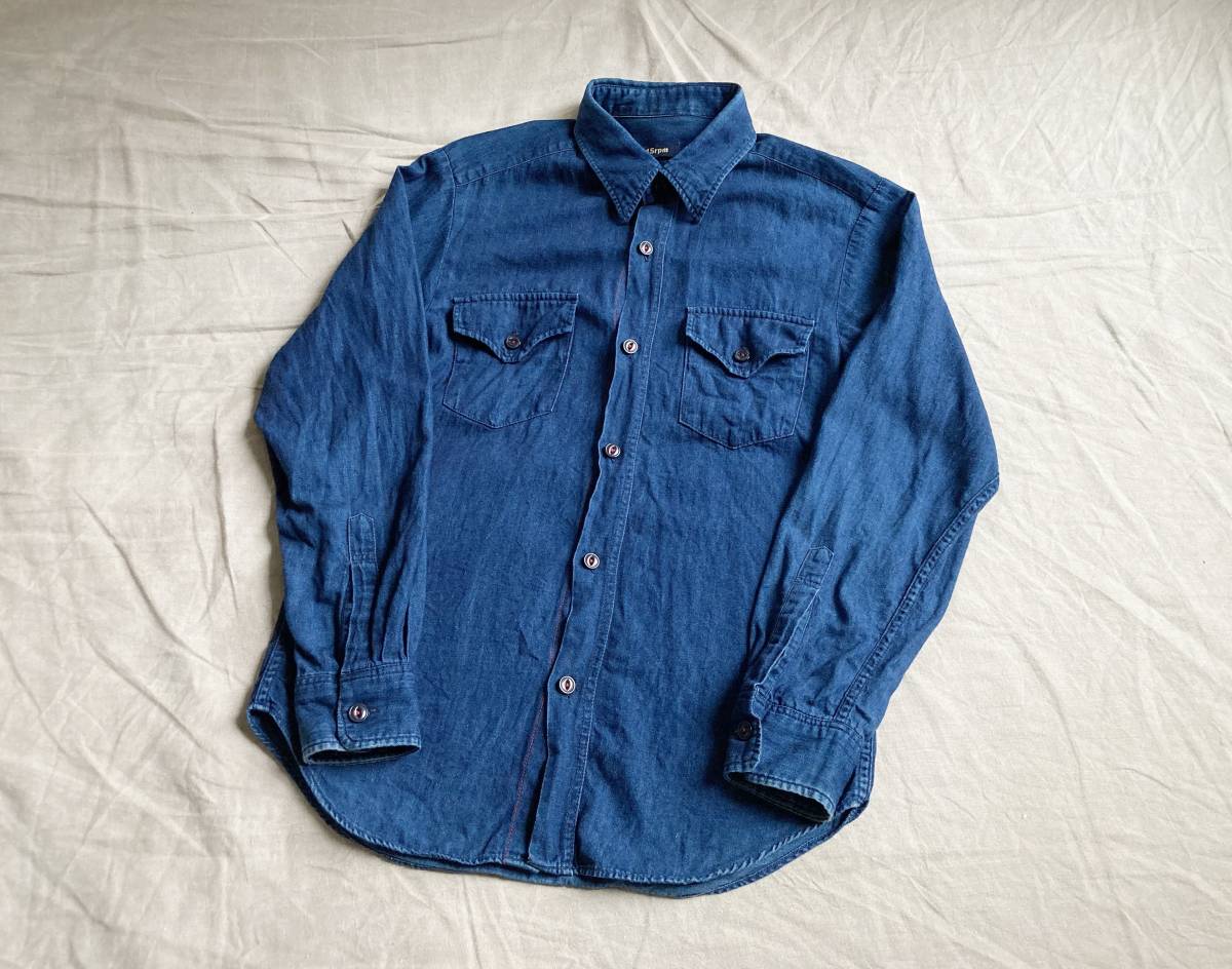人気品! TENDERLOIN デニム ライニング シャツ インディゴブルー S