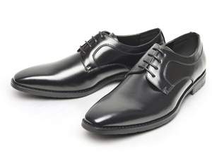 新品■26.5cm 機能性 ビジネスシューズ デザイン豊富 メンズ 幅広 防滑 ロングノーズ 革靴 紳士靴 プレーントゥ レースアップ 紐靴
