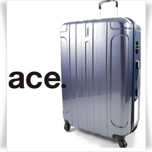 新品1円~★ACE エース スーツケース トランク ジッパータイプ 85L 1週間程度の旅行に TSAロック ネイビー キャリーケース ◆1844◆