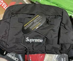 新品　supreme シュプリーム　ウエストバッグ　黒 ナイロンキャンバス ブラック×ホワイト 17SS Supreme waist bag 