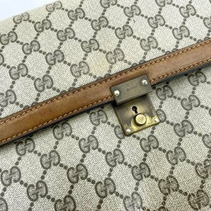 ヴィンテージ レア物 1953年から1970年代 GUCCI オールドグッチ クラッチバッグ セカンドバッグ GG柄 PVC/レザーの画像8